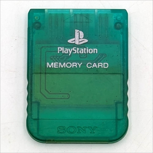Originalt Memory Card - Grøn - 1 Mega - Playstation 1 Tilbehør (B Grade) (Genbrug) 